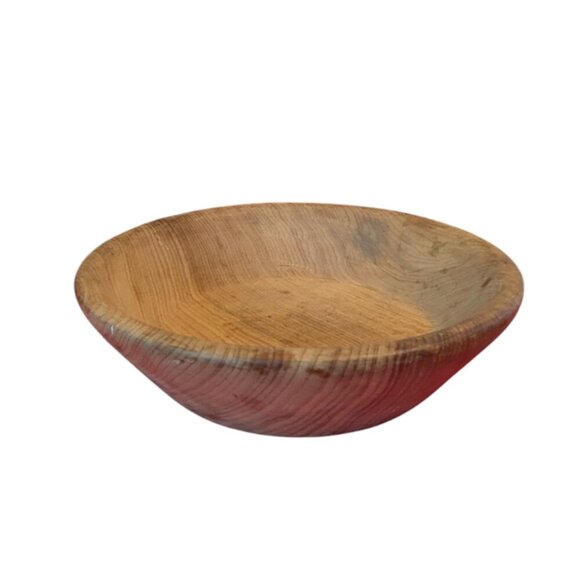 Vintage Primitive Wood Oak Bowl Handmade Artisan Boho Rustic Cottage Core - Picture 1 of 7